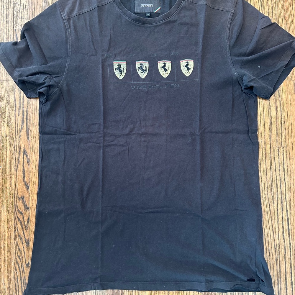 Ferrari Black Logo Evolution Men's Tee